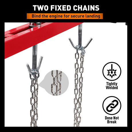 Adjustable engine transverse hoist with dual steel beams and 1100LBS load capacity