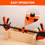 HORUSDY clamp connector with leveling bubble, universal fit for 6mm x 18mm L-bar clamps, 350lbs force, woodworking tool extension