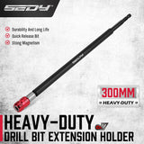 Sedy 300mm heavy-duty magnetic drill bit extension holder with quick release and Cr-V steel, ideal for power tools and precision drilling