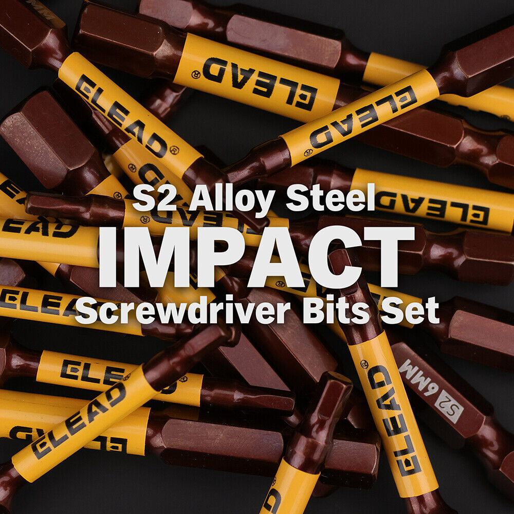 ELEAD 21-piece hex bit set with magnetic tips, made from durable S2 alloy steel for impact resistance and precision in heavy-duty applications.