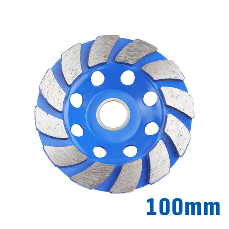High-Durability Diamond Coated Grinding Cup Wheel - 125mm and 100mm, Ideal for Masonry, Marble, Tile, Concrete, Granite, Ceramic
