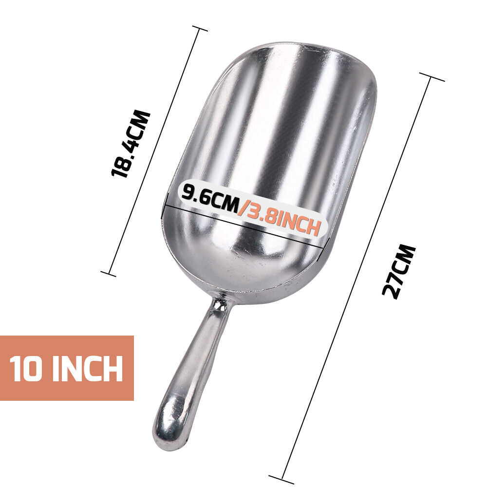 Durable Stainless Steel Ice Scoop, Available in Multiple Sizes for Coffee Beans, Popcorn, and Other Foods