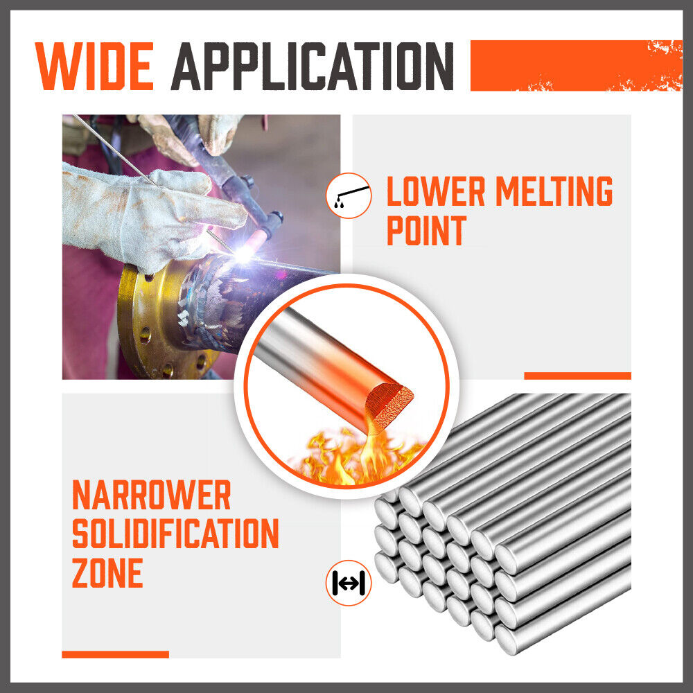 Pack of 50 Low Temperature 1.6mm Aluminum Welding Cored Wires - Perfect for Various Welding Applications, Including Electric and Food Industry