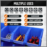 Versatile HORUSDY Storage Bins in 3 Sizes, Stackable and Detachable for Organizing Tools and Small Parts in Workshops and Garages