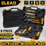 ELEAD 9-Piece Oil Filter Wrench Set - Anti-Corrosion, High Strength, Convenient Storage