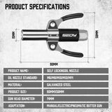 HORUSDY self-locking grease coupler with dual handle, 6-jaw reinforced design, supports M6 to M14 fittings, for high-pressure lubrication up to 14000 PSI