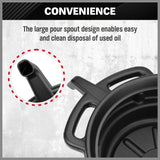 SEDY 8L Oil Change Pan Black with Portable Handle and Anti-Spill Design