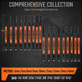 HORUSDY 18Pc Magnetic Nut Driver Set SAE Metric Nut Driver Set Impact Drill Tool