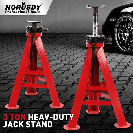 HORUSDY 30 Ton Heavy Duty Adjustable Jack Stand - Red Trolley Car Truck Lift Hoist