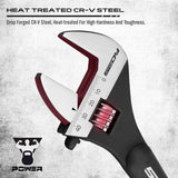13-piece adjustable wrench set with heavy-duty Cr-V steel, laser-etched scale, rust-resistant finish, and crowbar design.