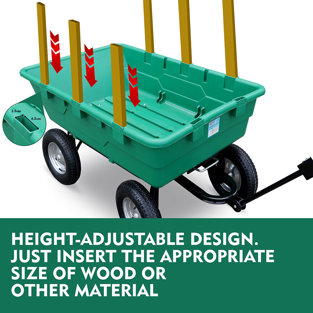 225L Poly Pull Dump Cart with 250kg Capacity, Pneumatic Tires, and Pivoting Steering by SEDY