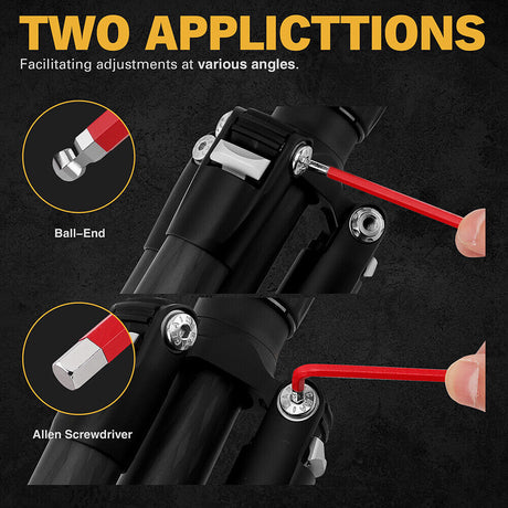 ELEAD 13-piece red hex key set with ball ends and size indicators, ranging from 5/64” to 3/4", for precision work in tight spaces