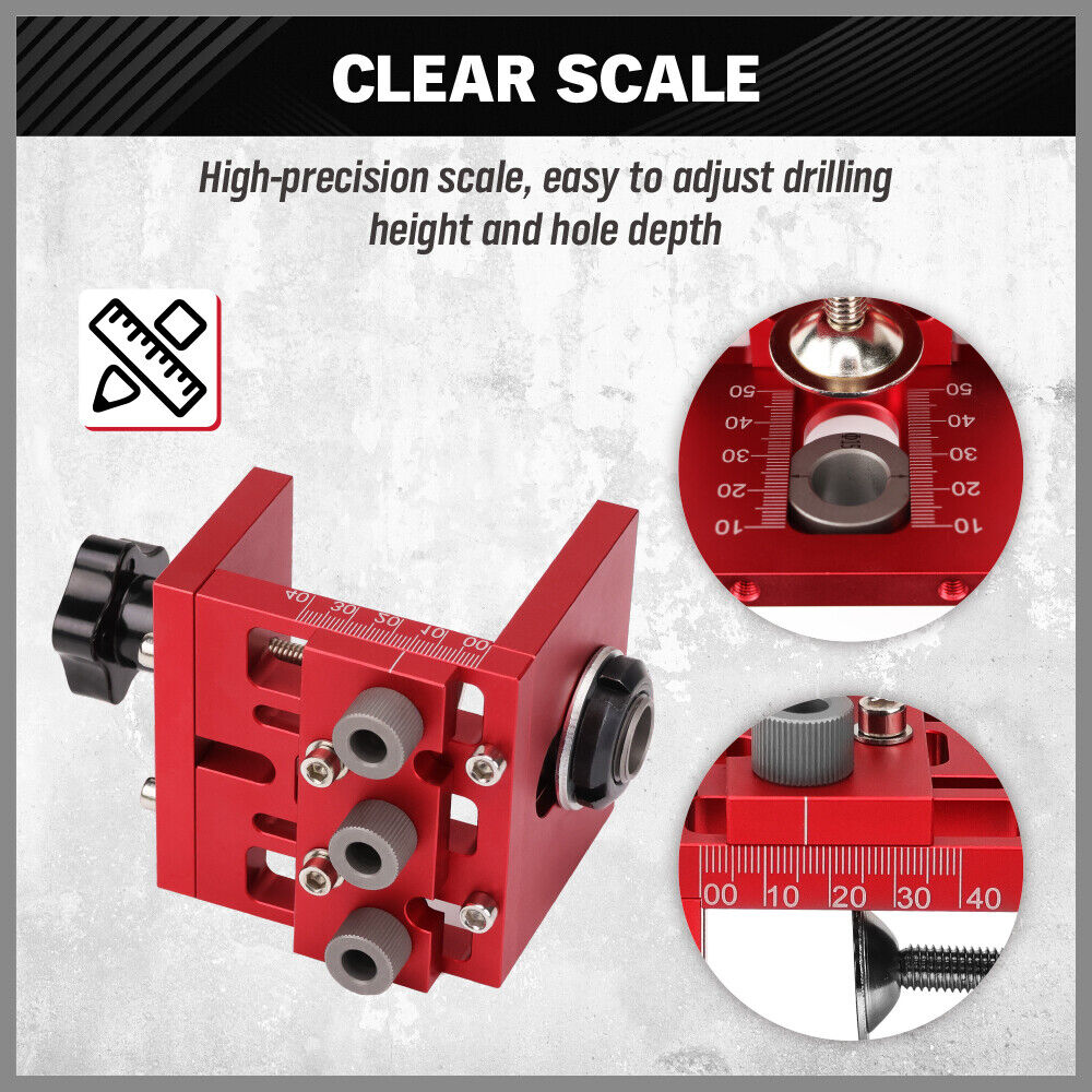 HORUSDY Wood Dowel Punch Locator Tool Adjustable Doweling Jig Pocket Hole Drill