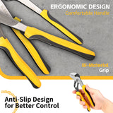 ELEAD 4-piece adjustable groove joint pliers set with ergonomic non-slip handles, roll-up storage bag, and multiple jaw sizes for versatile gripping.