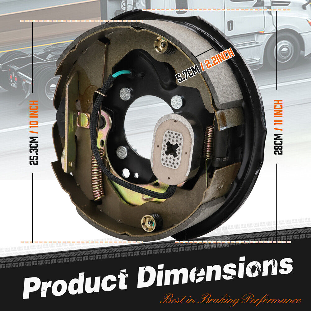 10 Inch Trailer Electric Brake, Heavy Duty Braking System for Trailers by HORUSDY