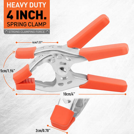 SPACK Heavy Duty 4-Inch Spring Clamp with Steel Spring and Non-Slip PVC Coated Handle