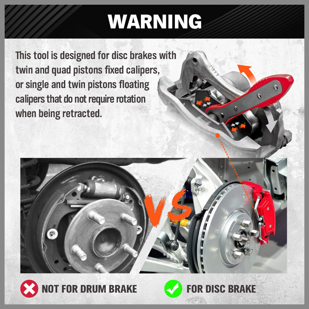 Automotive brake caliper press tool with ratcheting handle and adapter plates for efficient piston retraction