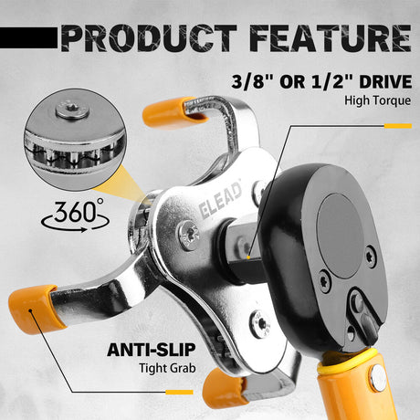 ELEAD 9-Piece Oil Filter Wrench Set - Anti-Corrosion, High Strength, Convenient Storage