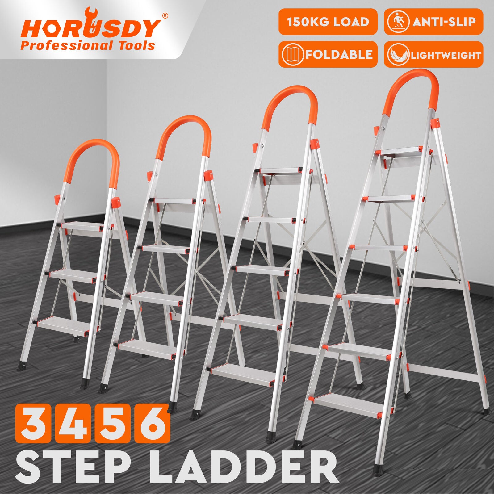 Folding Step Ladder with Non-Slip Steps