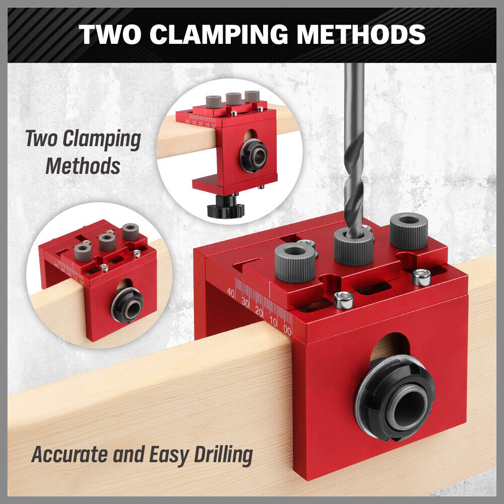 HORUSDY Wood Dowel Punch Locator Tool Adjustable Doweling Jig Pocket Hole Drill