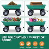 HORUSDY heavy-duty poly pull dump cart with 250kg load capacity, large pneumatic wheels, and easy tipping mechanism for garden and lawn work