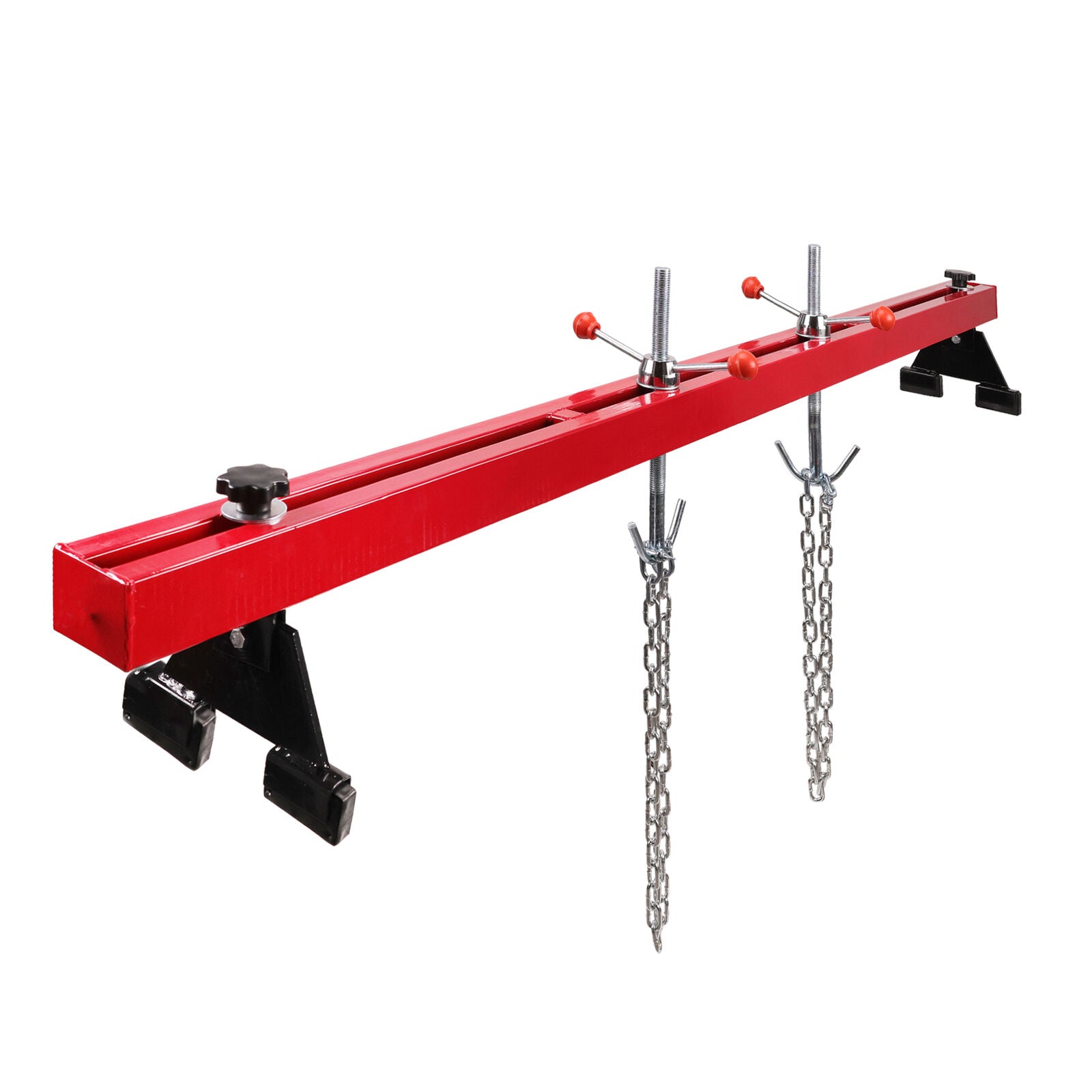 Adjustable engine support bar transverse hoist with dual steel beams and 1100LBS load capacity