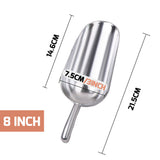Durable Stainless Steel Ice Scoop, Available in Multiple Sizes for Coffee Beans, Popcorn, and Other Foods
