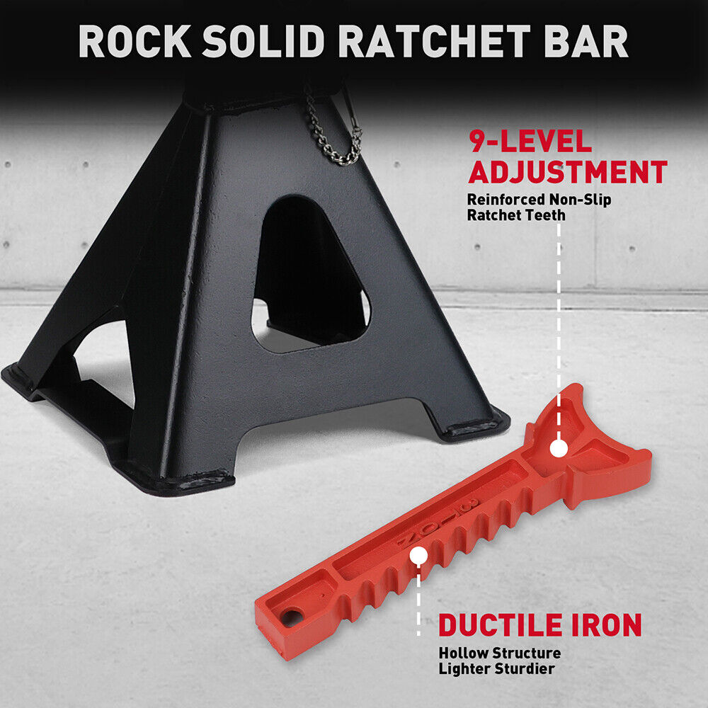 Horusdy 3-Ton car jack stand with double safety locking system, adjustable height, heavy-duty vehicle support