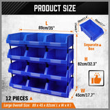 Versatile HORUSDY Storage Bins in 3 Sizes, Stackable and Detachable for Organizing Tools and Small Parts in Workshops and Garages