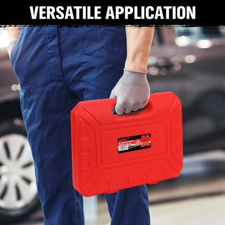 10-piece bearing race and seal driver tool kit with durable aluminum adapters, ideal for installing wheel bearings and seals in automotive repairs.