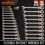 HORUSDY 6-32MM Ratchet Spanner Set with Flexible Head for Versatile Use
