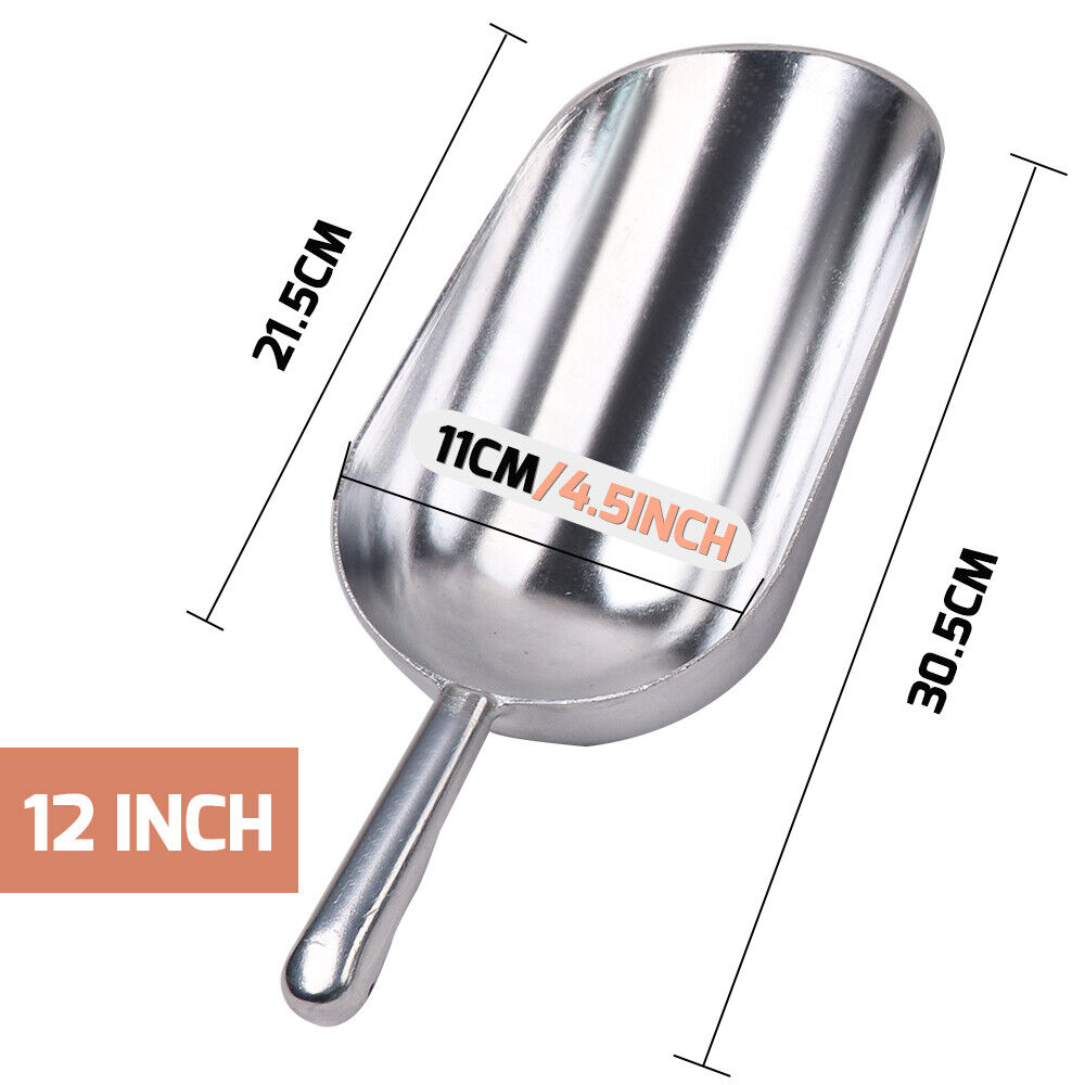 Durable Stainless Steel Ice Scoop, Available in Multiple Sizes for Coffee Beans, Popcorn, and Other Foods