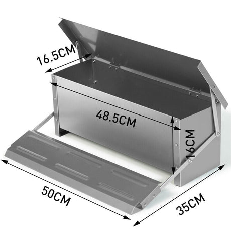 VaKa Automatic Chicken Feeder with a capacity of 5/10KG, featuring a self-opening, weight-operated lid to keep feed secure and fresh