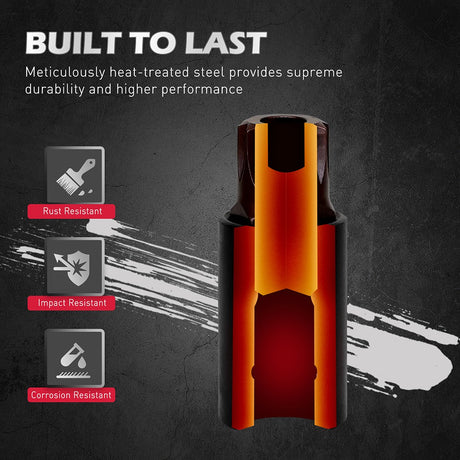 SEDY 16-Piece Metric Hex Bit Socket Set with Magnetic Rail and CR-V Sockets