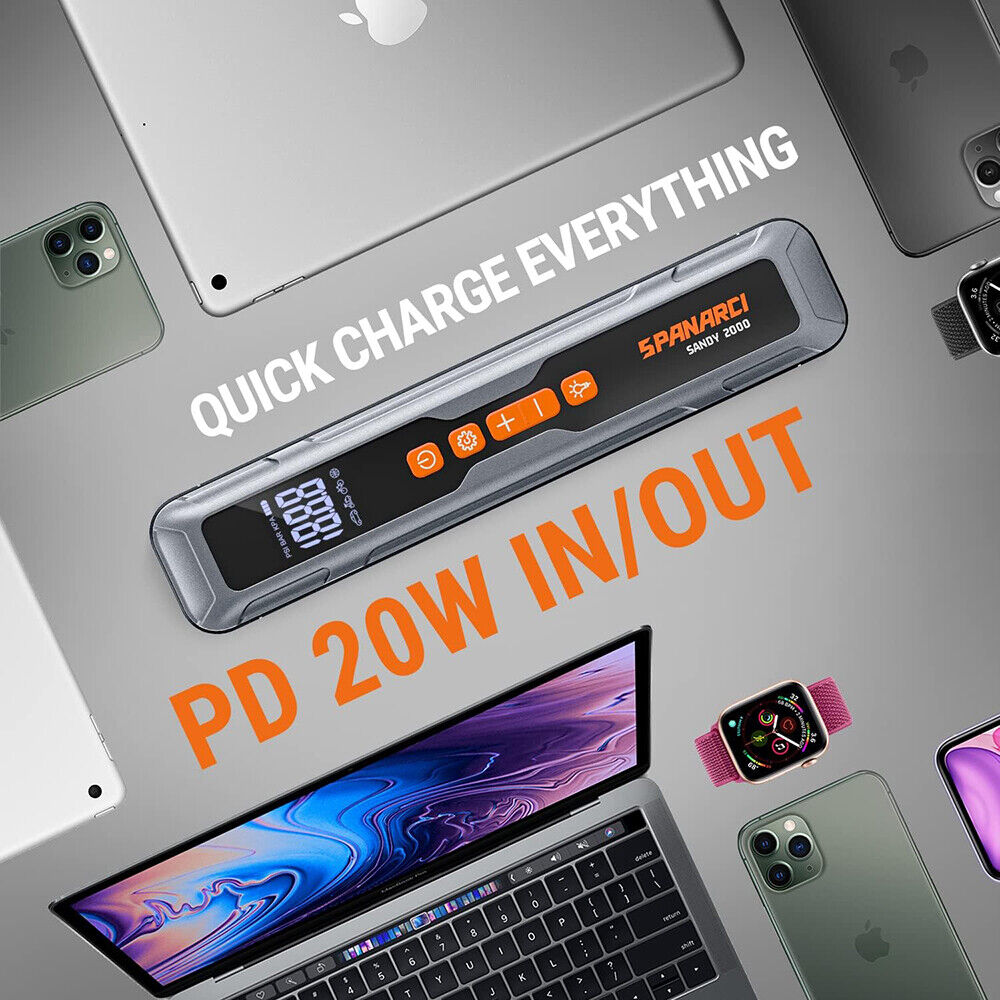 Portable digital tire inflator from HORUSDY with LED display, 6000mAh rechargeable battery, suitable for cars, motorcycles, bicycles, and sports balls.