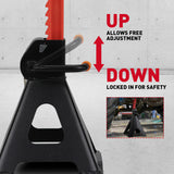 Horusdy 3-Ton car jack stand with double safety locking system, adjustable height, heavy-duty vehicle support