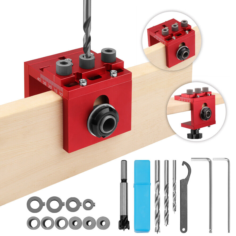 HORUSDY Wood Dowel Punch Locator Tool Adjustable Doweling Jig Pocket Hole Drill