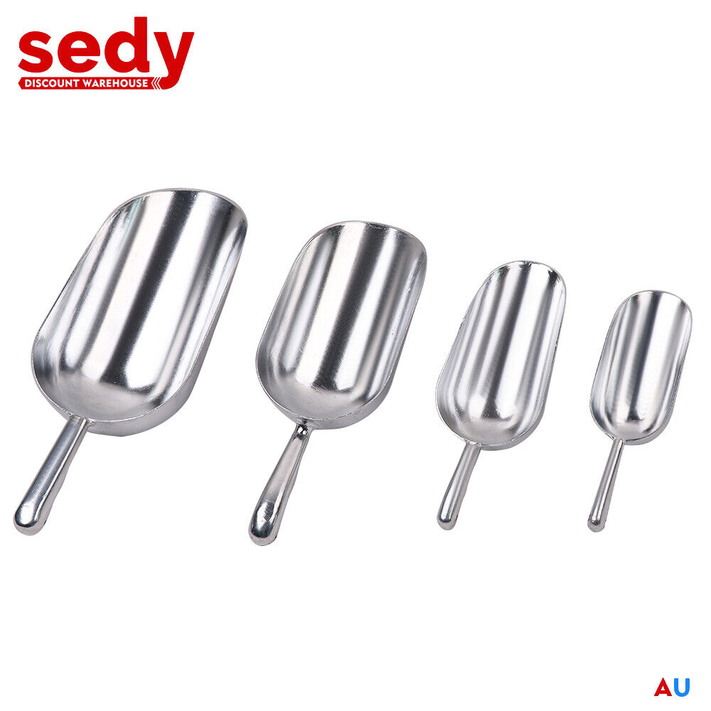 Durable Stainless Steel Ice Scoop, Available in Multiple Sizes for Coffee Beans, Popcorn, and Other Foods