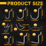 HORUSDY 260-piece pegboard hooks assortment with 17 types of hooks, bins, and peg locks for efficient tool organization