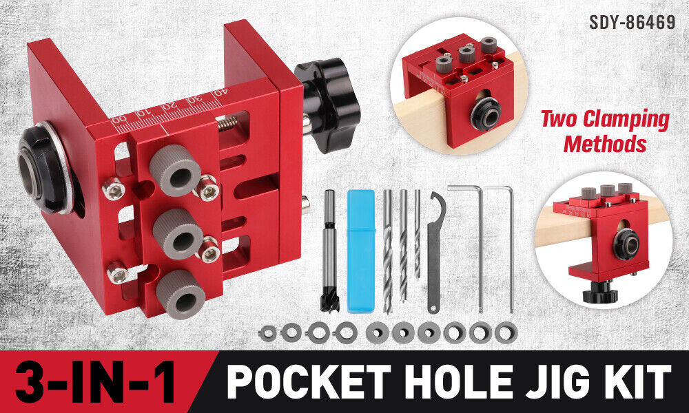 HORUSDY Wood Dowel Punch Locator Tool Adjustable Doweling Jig Pocket Hole Drill