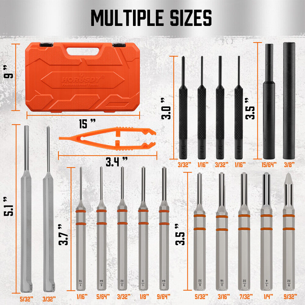 23 Pieces Hammer Punch Set & Bench Block - Comprehensive Tool Kit