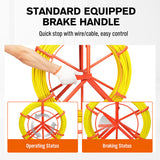 100M HORUSDY fiberglass fish tape cable puller with 4.5mm diameter for wire installation, featuring a non-conductive, durable design with stabilised support.