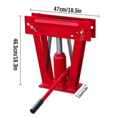 8-ton hydraulic pipe bender with 3-piece die set for precise 90-180 degree bending of various metal pipes, including steel, aluminum, and copper.