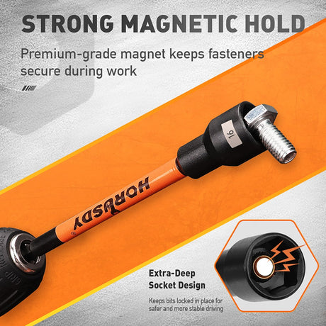 HORUSDY 60-Piece Magnetic Nut Driver Set with CR-V Steel and Storage Case