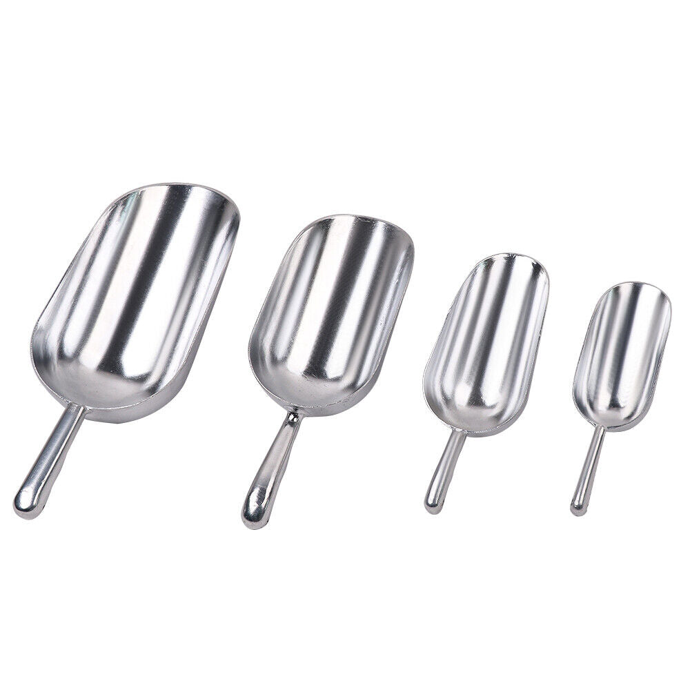 Durable Stainless Steel Ice Scoop, Available in Multiple Sizes for Coffee Beans, Popcorn, and Other Foods