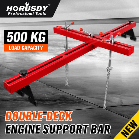 Heavy duty double-deck engine support bar with 500 KG load capacity for engine transmission repairs