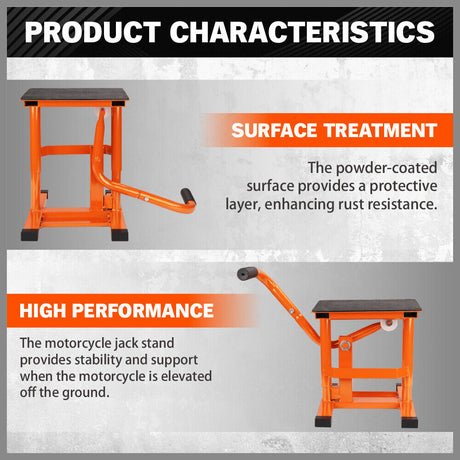 HORUSDY 220Lbs Motorbike Jack Lift Crank Lift Manual Repair Clean Hoist Table - Adjustable Height Stand for Dirt Bikes