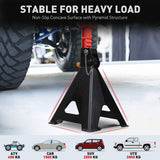 Horusdy 3-Ton car jack stand with double safety locking system, adjustable height, heavy-duty vehicle support
