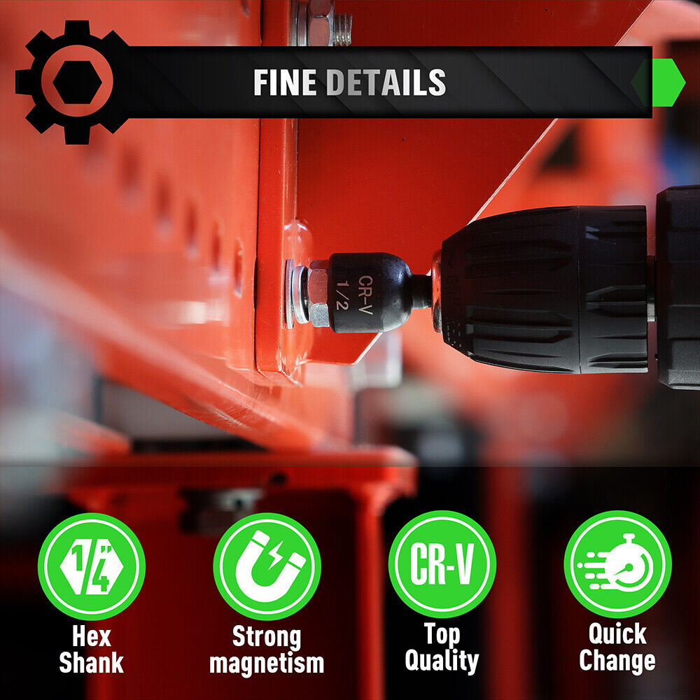 20-piece magnetic nut driver set with CR-V steel, featuring hex bit sockets and magnetic adapters, suitable for electric drills and screwdrivers