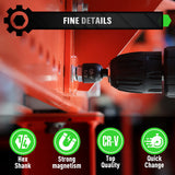 20-piece magnetic nut driver set with CR-V steel, featuring hex bit sockets and magnetic adapters, suitable for electric drills and screwdrivers